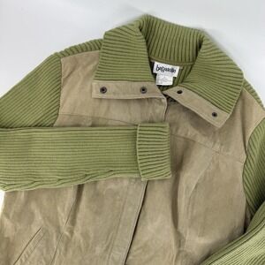 Bagatelle Suede And Knit Leather Jacket Womans 3X Vintage Y2K 90's Long Sleeve